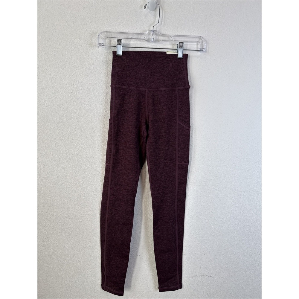 Arie Offline High Rise Leggings Size XS‎ NWT Heather Plum Maroon